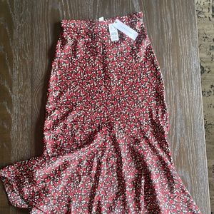 NWT Topshop Silk Midi Skirt